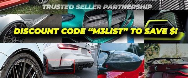 RWCarbon discount code partnership for BMW M3 Carbon Fiber parts!