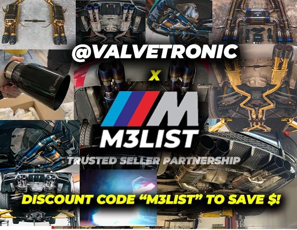 Valvetronic exhausts discount code is ready to go! Save $ on your exhaust for your BMW M3.