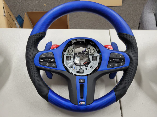 Looking for an alcantara steering wheel or carbon fiber with LEDs?