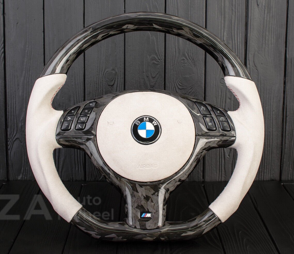 BMW M Sport E46 M3 E39 M5 OEM Custom Leather Steering Wheel Forged Carbon