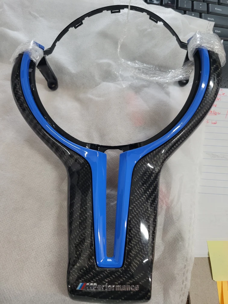 F Series Carbon Fiber Steering Wheel Trim with accents