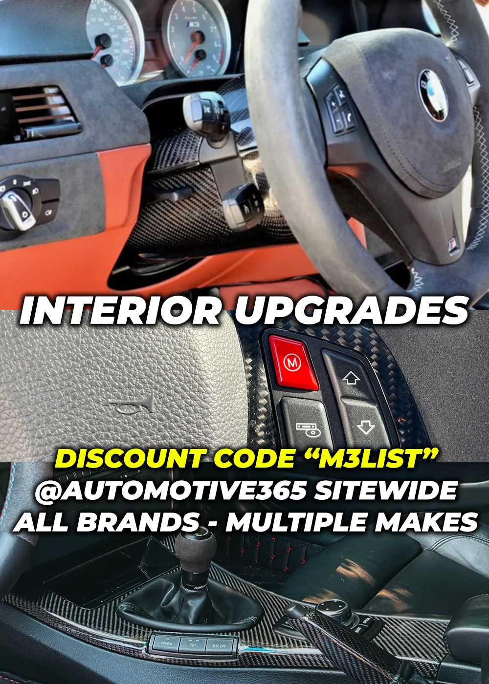 Automotive365 BMW interior carbon fiber upgrades and mods discounted 2024 prices!