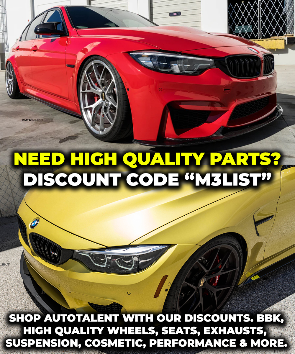 AutoTalent discount code for BMW wheels, carbon fiber, exhausts, suspension and more.