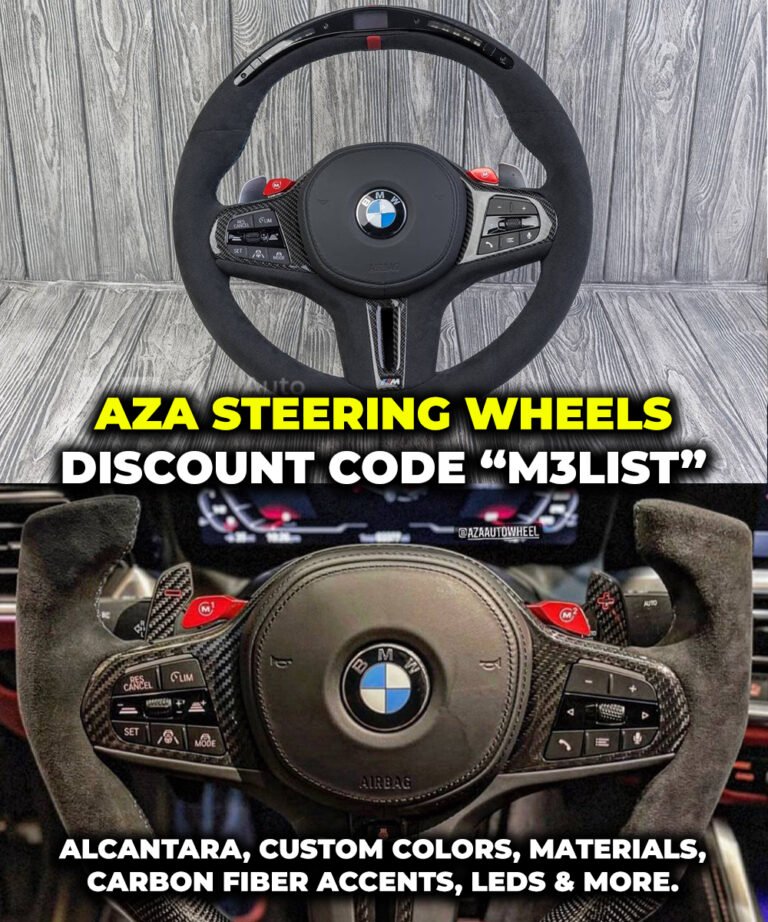Aza auto wheel BMW M3 steering wheels alcantara discount code m3list m3parts