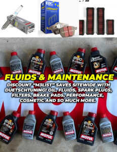 fluids oils brake fluid track prep brake pads spark plugs filters BMW M3 deutschtuning