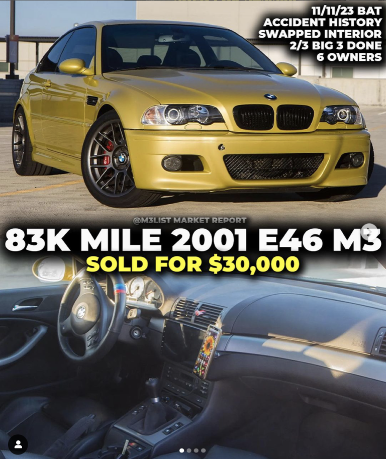 bring a trailer bmw e46 m3 m3list yellow