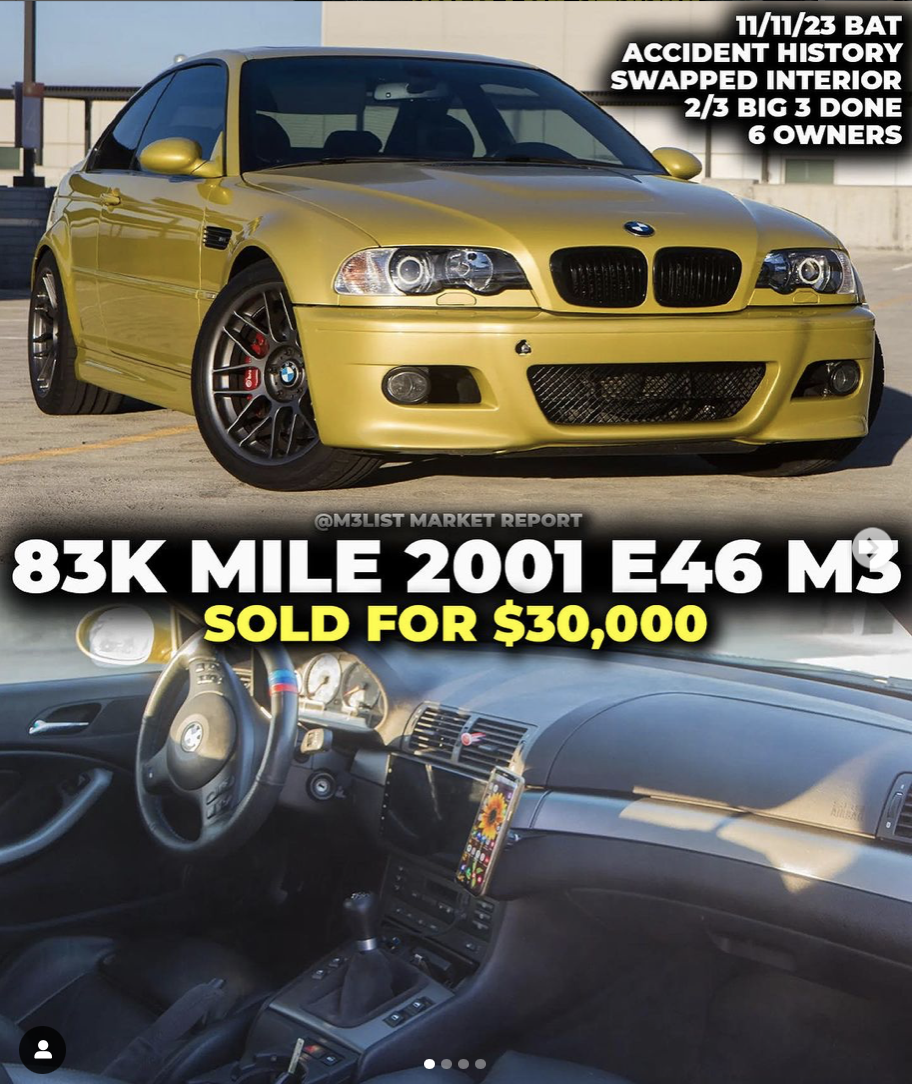 2001 E46 M3 sold for $30,000 in 2023! M3List