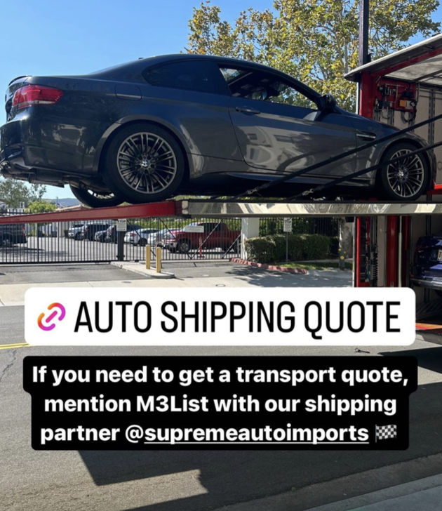 Car transport and shipping quote for your BMW M3 in 2024