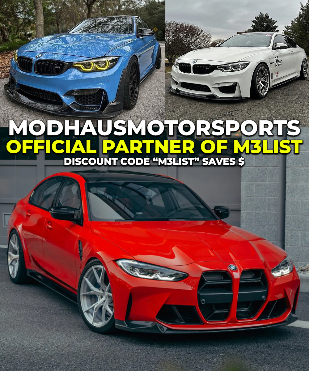 Mod Haus Motorsports partners with M3List! Discount code to save on BMW M3 mods and more.