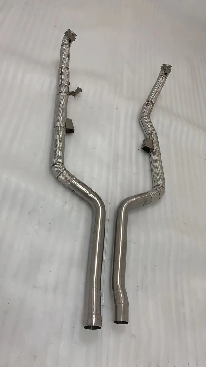 Mercedes CLS63 Valved Catback AMG butterlfy valves open close remove coupon valvedexhausts blue tips titanium SS