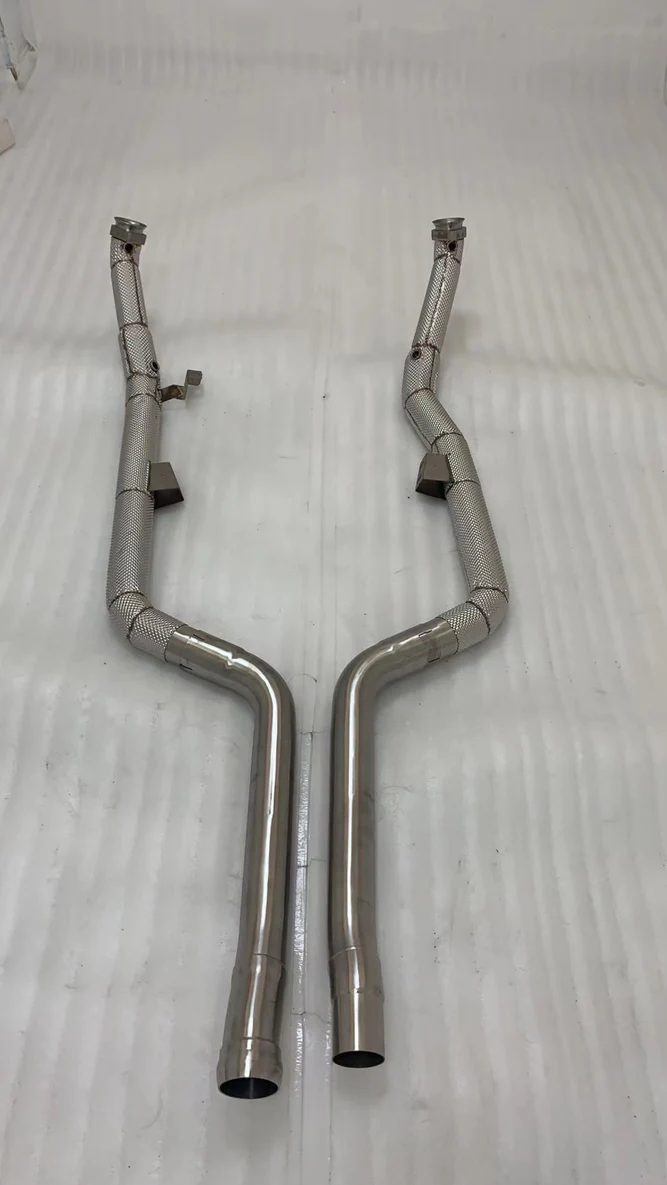 Mercedes CLS63 Valved Catback AMG butterlfy valves open close remove coupon valvedexhausts blue tips titanium SS