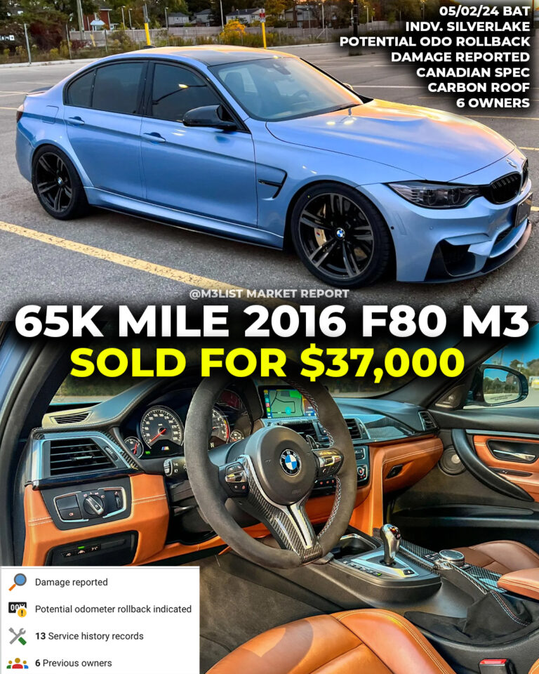 odometer rollback odor roll back bmw f80 m3 silver lake individual metallic amaro brown interior