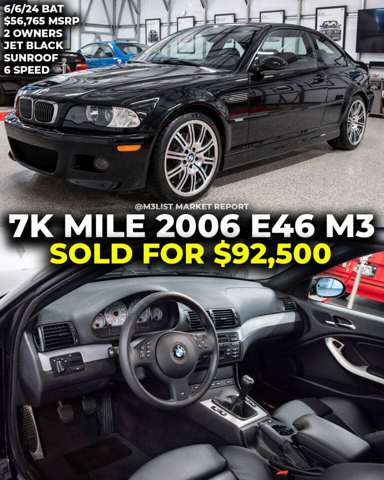 bmw e46 m3 2006 low miles sunroof jet black sold bring a trailer m3list market reports