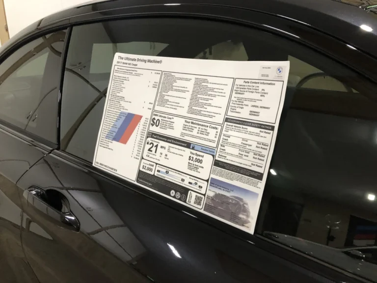 bmw m3 f80 e46 m3 e92 m3 e9x m3 f82 m4 window sticker original pricing spec sheet options list carboi creations window sticker msrp