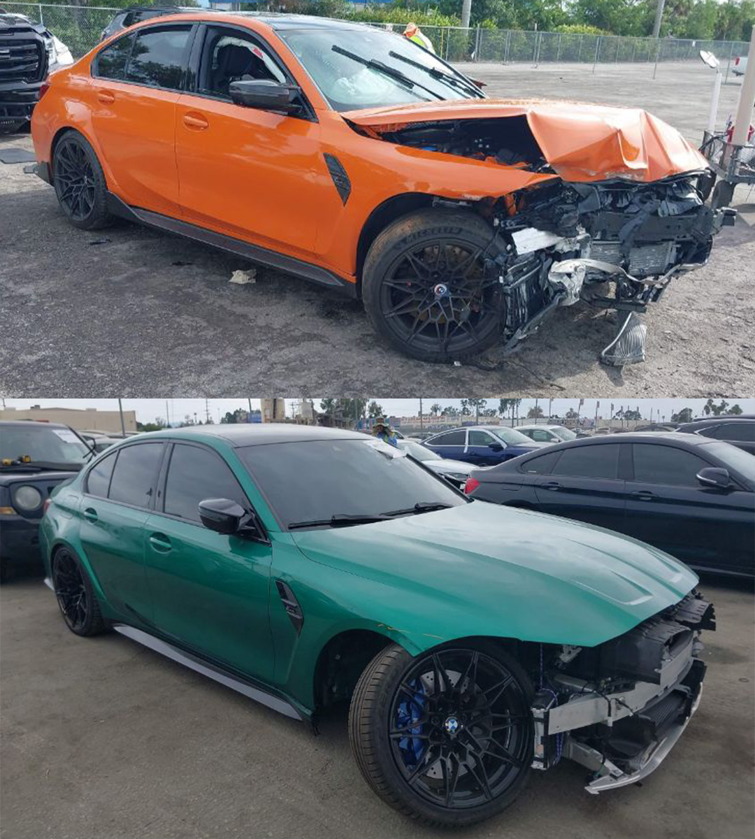 18 recently crashed BMW G80 M3s for sale as of October 2024