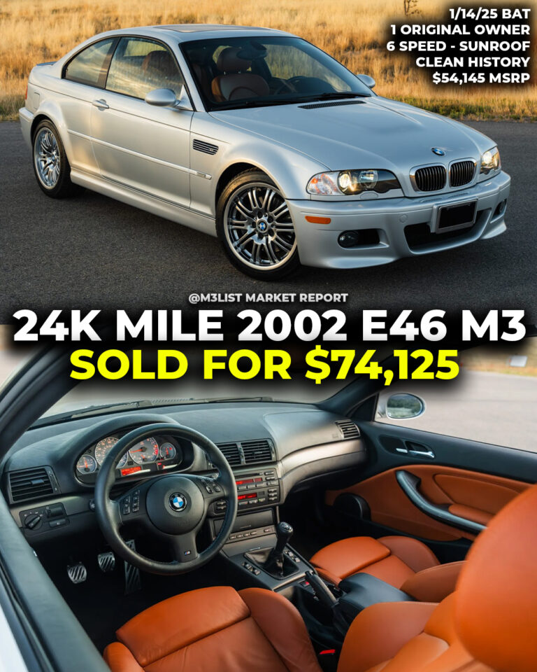 bmw e46 m3 one owner bring a trailer sold 74 thousand m3list market report