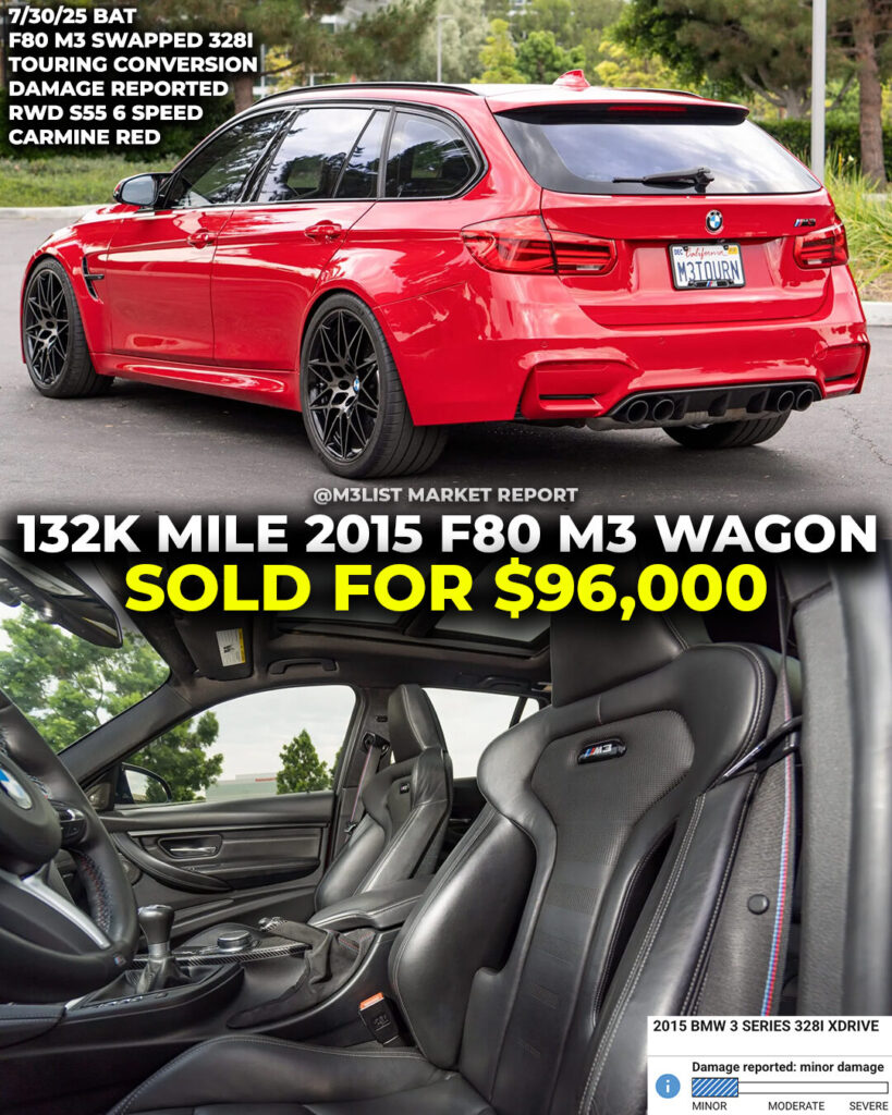 f80 m3 wagon touring conversion carmine red bmw m3list bring a trailer market report