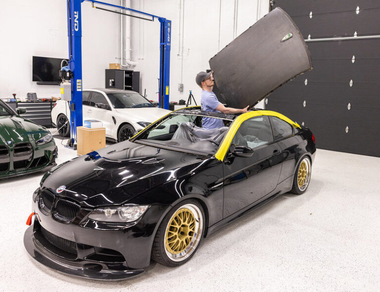 bmw e92 m3 carbon fiber roof install diy how to ind distribution karbonius m3list m3parts pricing cost