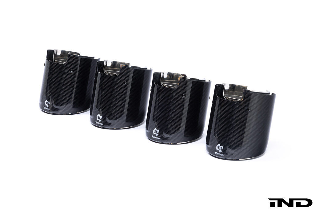 3D Design Carbon & Stainless Exhaust Tips – BMW G8X M2/M3/M4 & G9X M5 (105mm) IND Distribution g80 g82 g83 g87 g99 m3list m3parts pricing fitment for sale 
