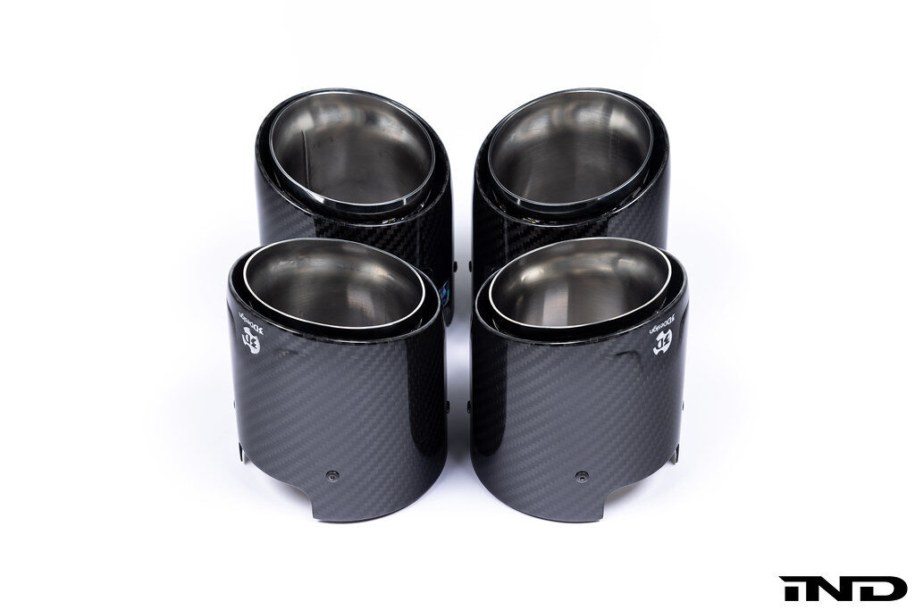 3D Design Carbon & Stainless Exhaust Tips – BMW G8X M2/M3/M4 & G9X M5 (105mm) IND Distribution g80 g82 g83 g87 g99 m3list m3parts pricing fitment for sale 