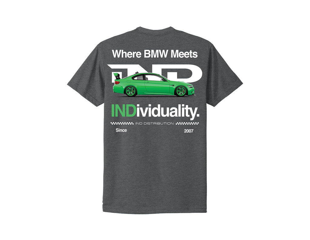 signal green individual bmw e92 m3 t shirt shirts apparel gifts gift merch ind m3list m3parts modified e9x color matched te37 wheels 