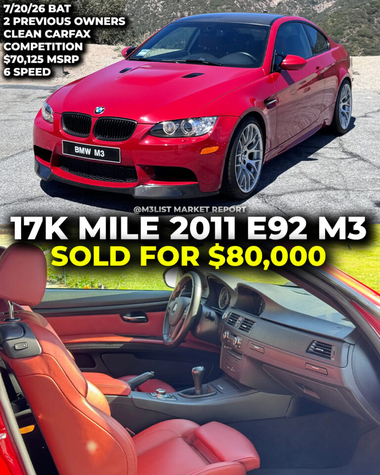 Melbourne red e92 m3 bmw sold bring a trailer m3list market report final sale price fox red 6 speed manual