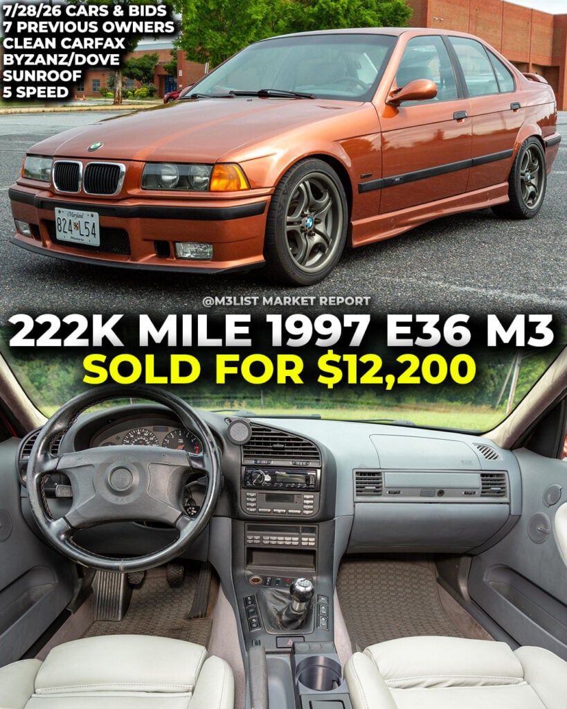 byzanz metallic bmw e36 m3 sold on cars & bids m3list market report 5 speed manual sunroof auction