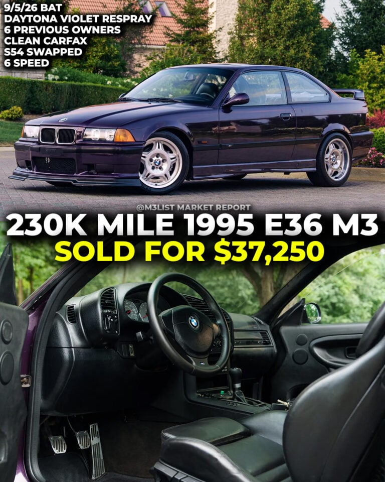 Daytona violet bmw e36 m3 s54 swapped engine swap e36m3 purple bring a trailer m3list market report sold auction