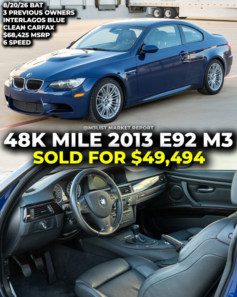 interlagos blue bmw e92 m3 2013 bring a trailer sold m3list market report auction 6 speed manual