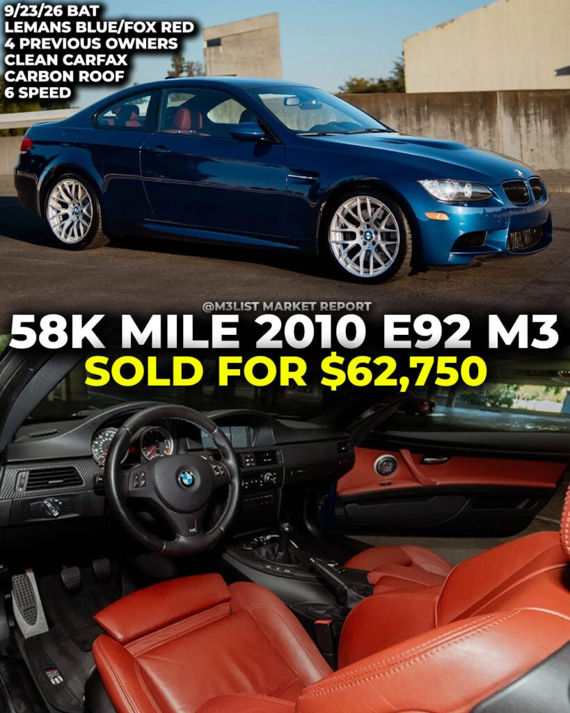 2010 bmw e92 m3 Le Mans blue lemans sold on bring a trailer m3list market report fox red interior auction 6 speed