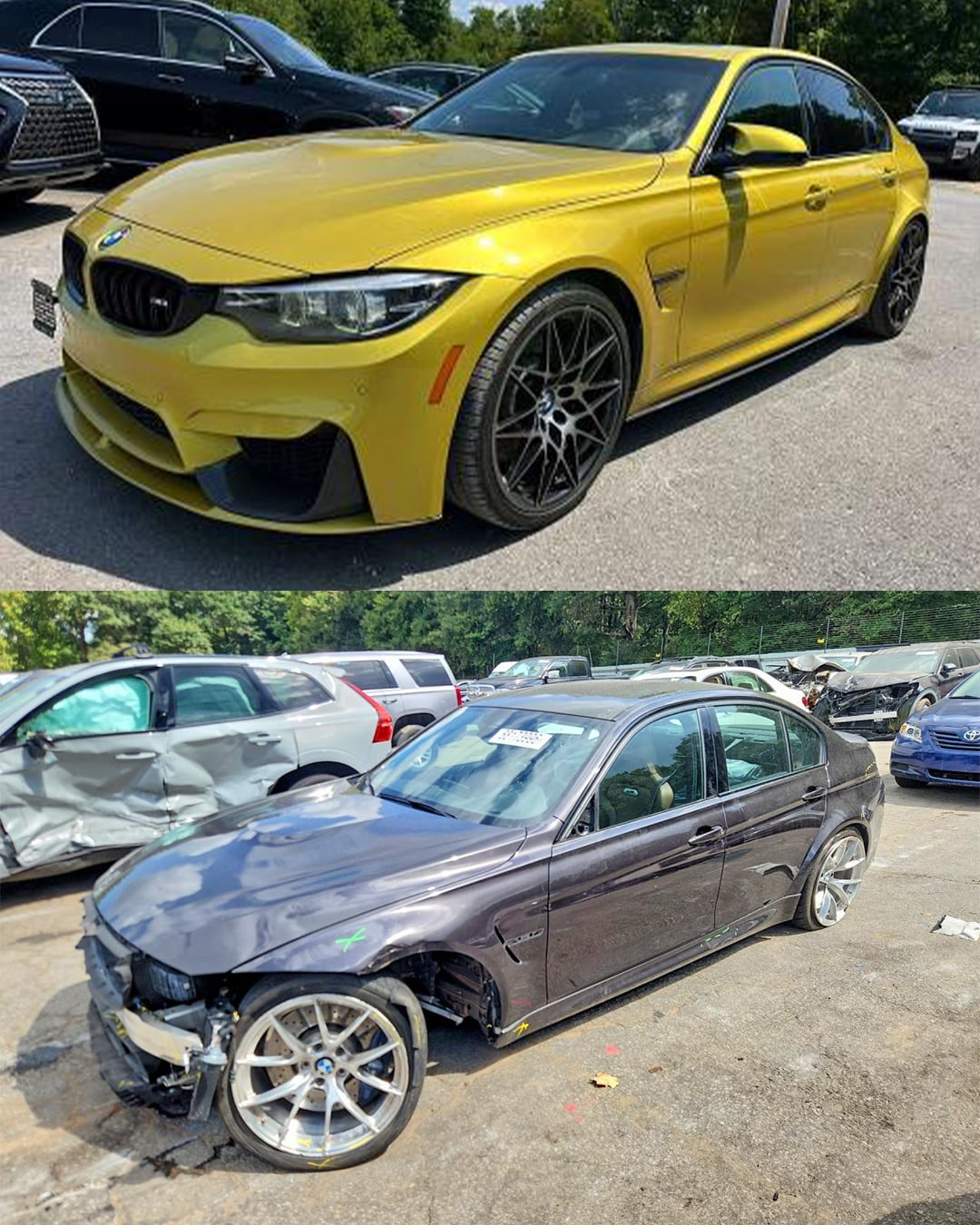 crashed bmw f80 m3 for sale accident copart damage co part yard 