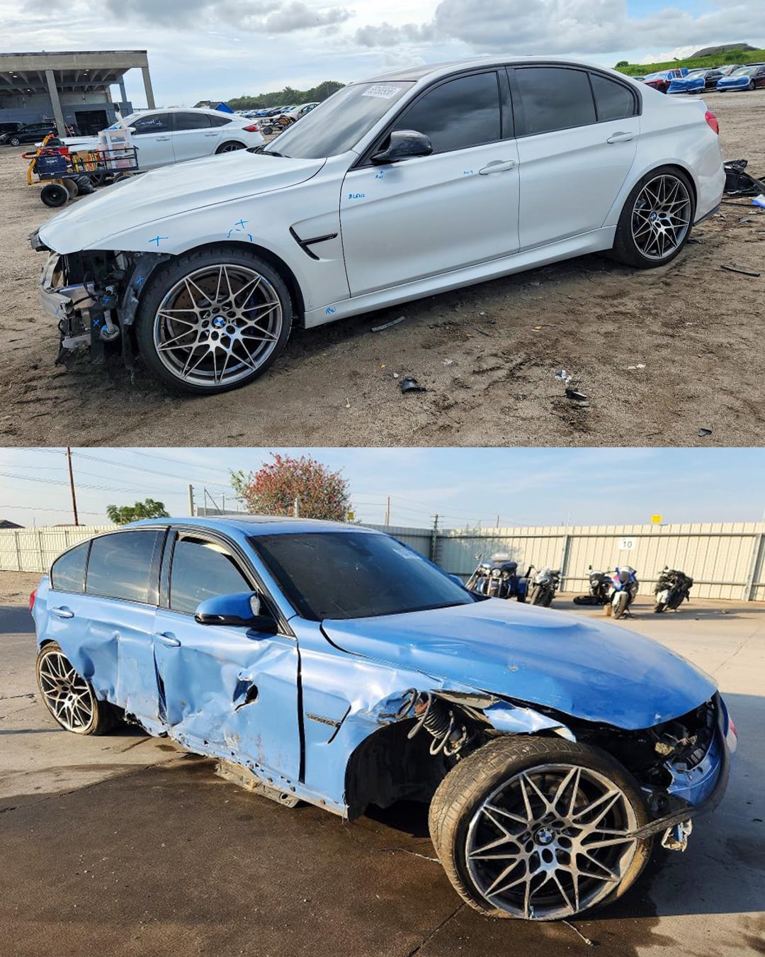crashed bmw f80 m3 for sale accident copart damage co part yard 