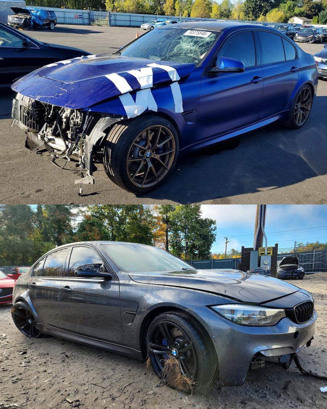 crashed bmw f80 m3 for sale accident copart damage co part yard 
