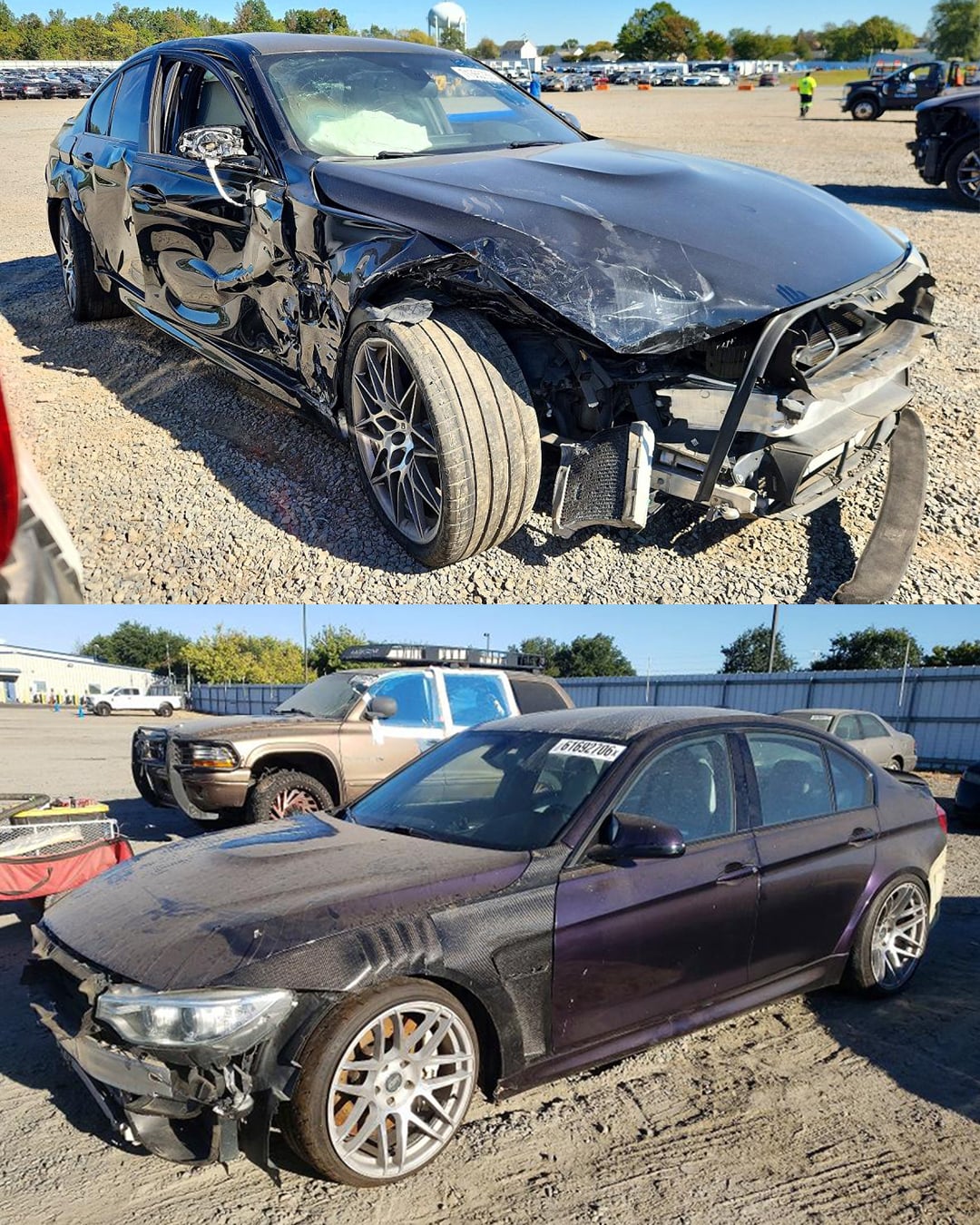 crashed bmw f80 m3 for sale accident copart damage co part yard 