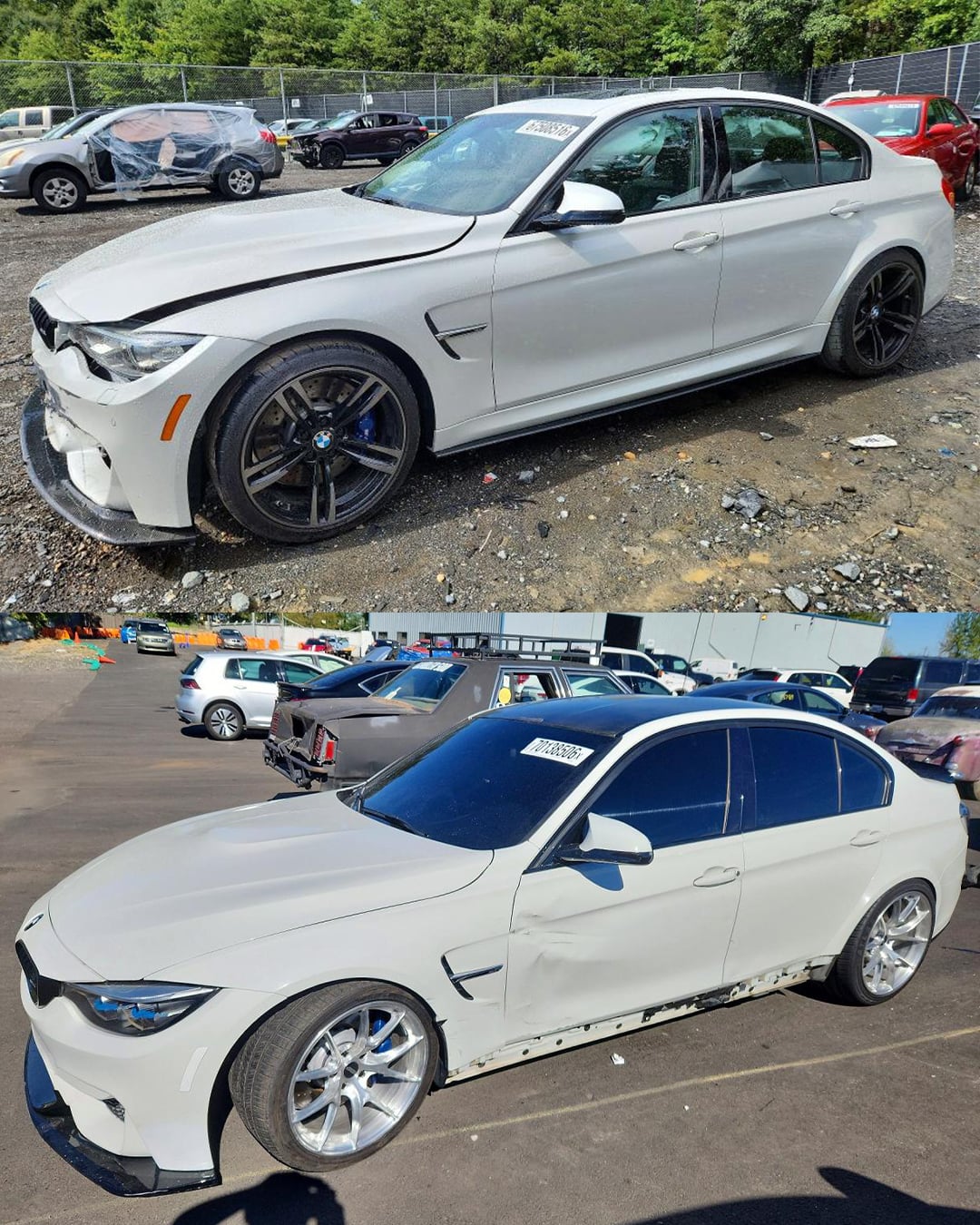 crashed bmw f80 m3 for sale accident copart damage co part yard 