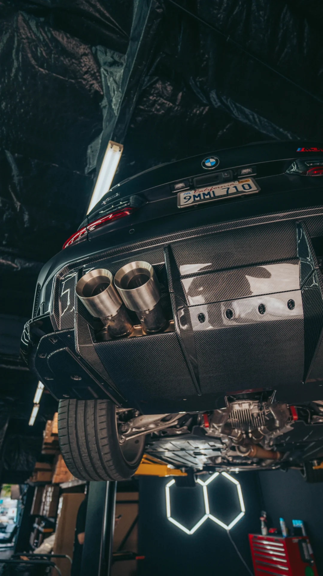 carbon fiber rear diffuser for bmw g80 m3 g82 m4 9 piece cencal motorsport discount coupon code mods modifications parts for sale pricing