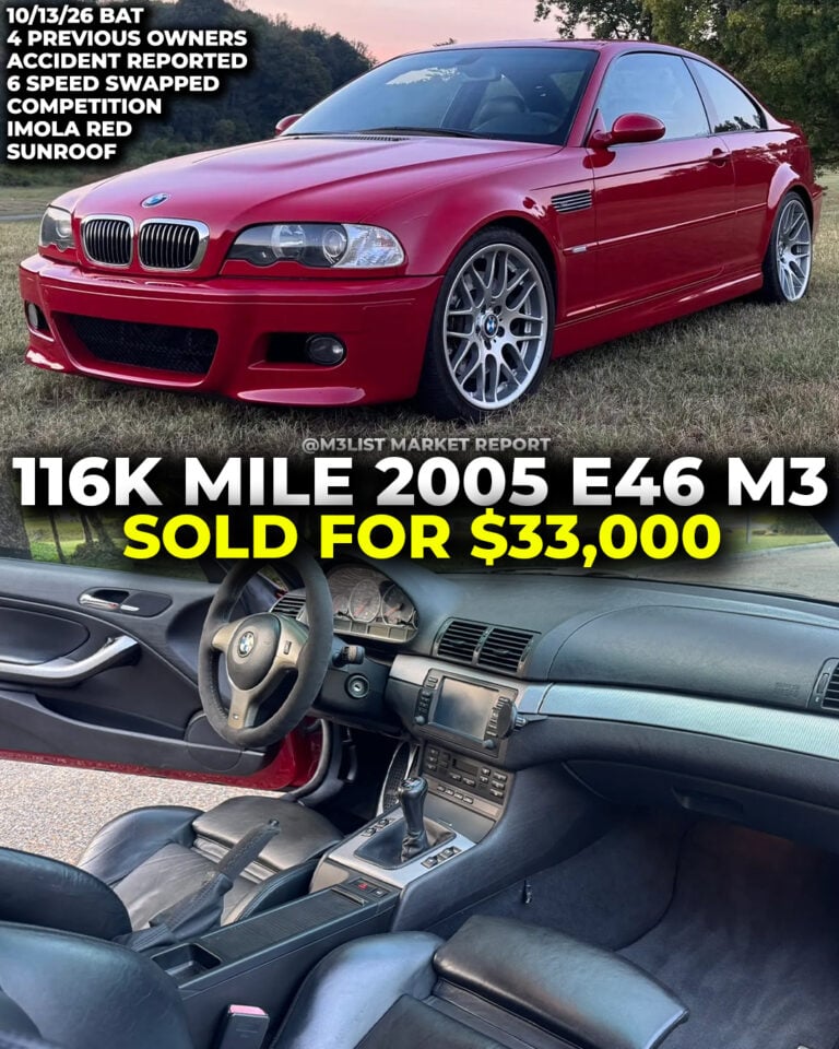 imola red bmw e46 m3 sold on bring a trailer m3list market report 6 speed conversion swapped