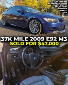 interlagos blue bmw e92 m3 bring a trailer m3list single hump manual clean carfax