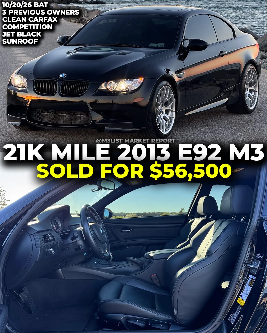 jet black bmw e92 m3 sold bring a trailer m3list market report sold no idrive clean carfax dct